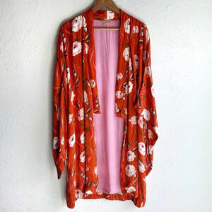 ByTimo Floral Orange Kimono Sz Medium